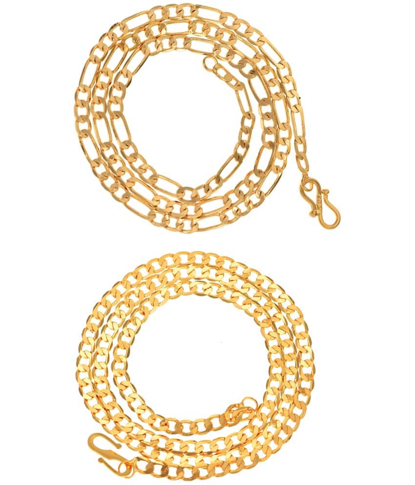 AanyaCentric Combo of 2 Gold Plated 22inches Long Fashion Chain