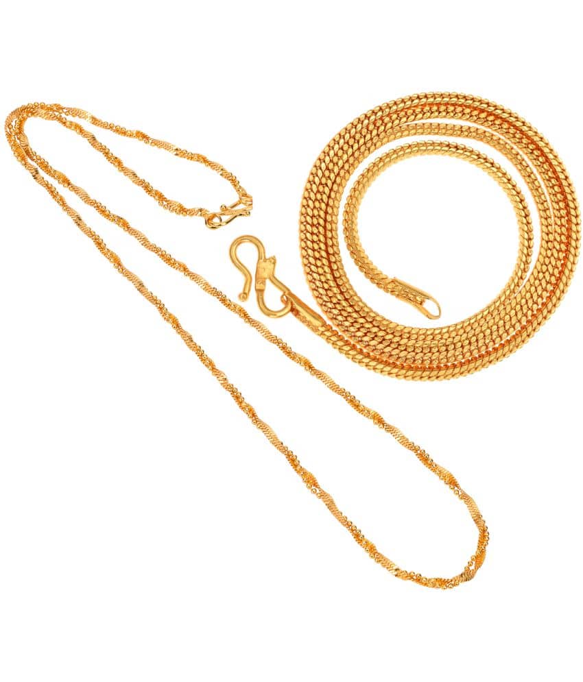 AanyaCentric Combo of 2 Gold Plated 28inches Long Fashion Chain