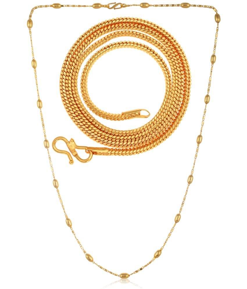 AanyaCentric Combo of 2 Gold Plated 22inches Long Fashion Chain AanyaCentric Combo of 2 Gold Plated 22inches Long Fashion Chain