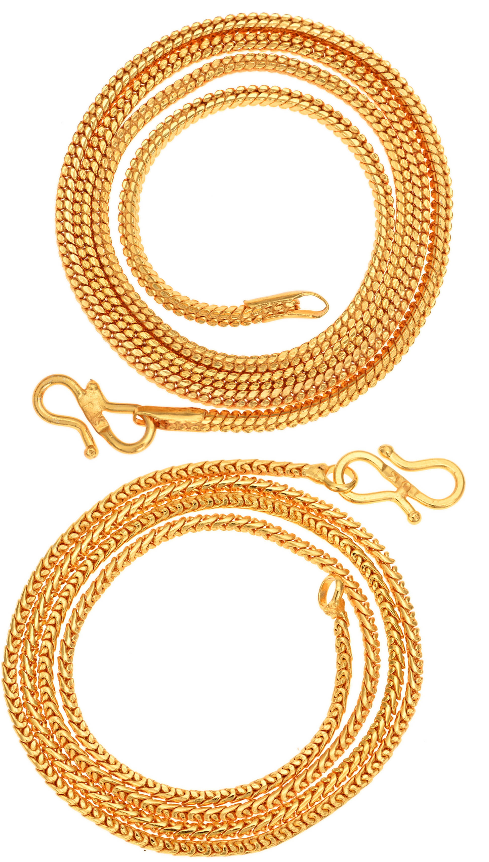 AanyaCentric Combo of 2 Gold Plated 22inches Long Fashion Chain AanyaCentric Combo of 2 Gold Plated 22inches Long Fashion Chain