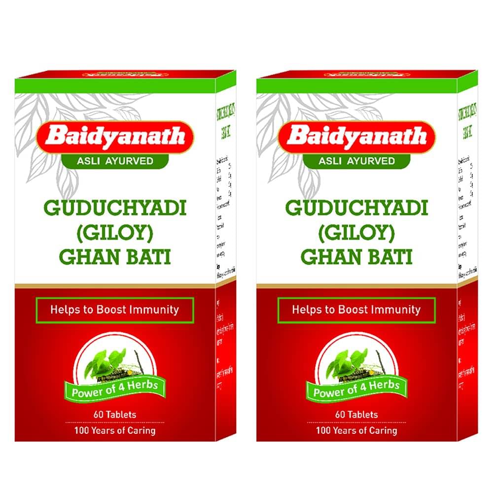 Baidyanath Guduchyadi Ghan Bati Tablet 60 No.S Pack of 2 Baidyanath Guduchyadi Ghan Bati Tablet 60 No.S Pack of 2