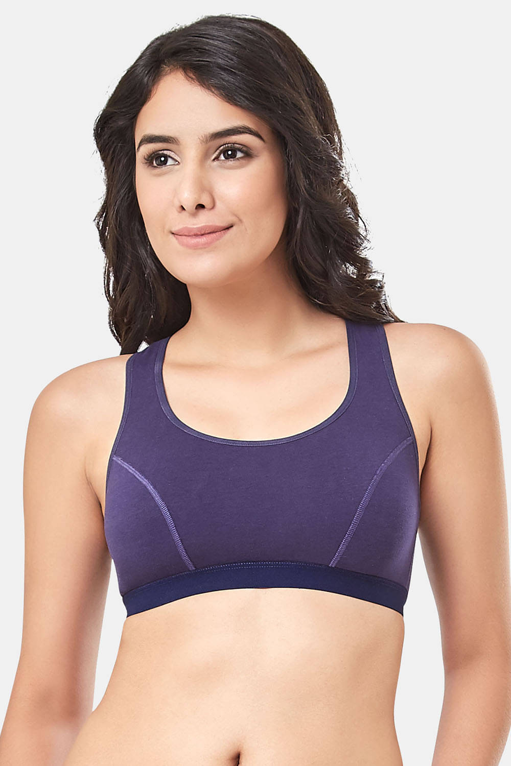 Everyde by Amante Cotton Seamless Bra - Navy Single     			Everyde by Amante Cotton Seamless Bra - Navy Single
