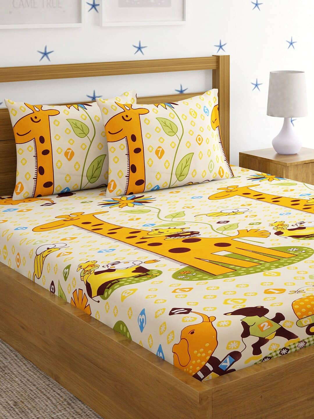 Home Sizzler Microfiber Double Bedsheet ( Yellow )