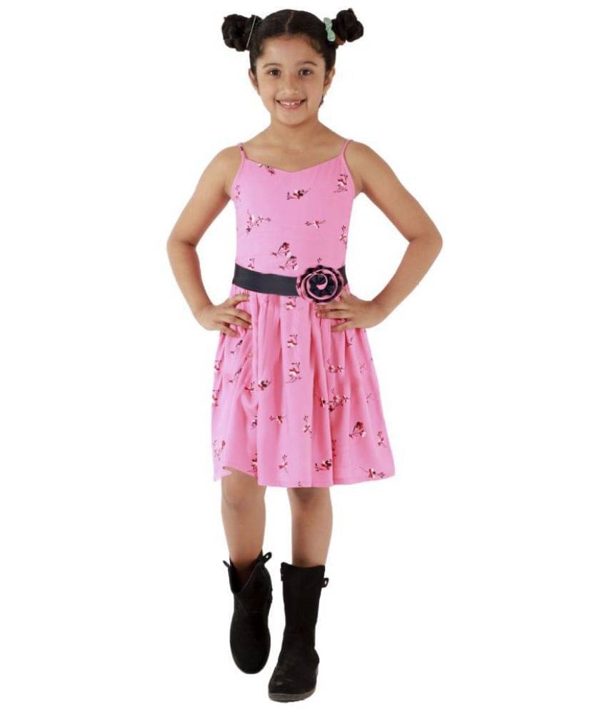     			Kids Cave Rayon A-line For Girls ( Pack of 1 , Pink )