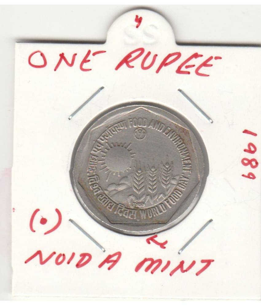 NUMISMATTECLY RARE AND COLLECTIBLE COMMOMORATIVE-ONE R.S-WORLD FOOD DAY-FOOD AND ENVIRONMENT -1989 -NOIDA- MINT-, METAL-COPPER NICKLE IN EXTRA FINE CONDITION HIGHLY COLLECTIBLE ,WIGHT-6-GRAM. SIZE-26 MM, NUMISMATTECLY RARE AND COLLECTIBLE COMMOMORATIVE-ONE R.S-WORLD FOOD DAY-FOOD AND ENVIRONMENT -1989 -NOIDA- MINT-, METAL-COPPER NICKLE IN EXTRA FINE CONDITION HIGHLY COLLECTIBLE ,WIGHT-6-GRAM. SIZE-26 MM,