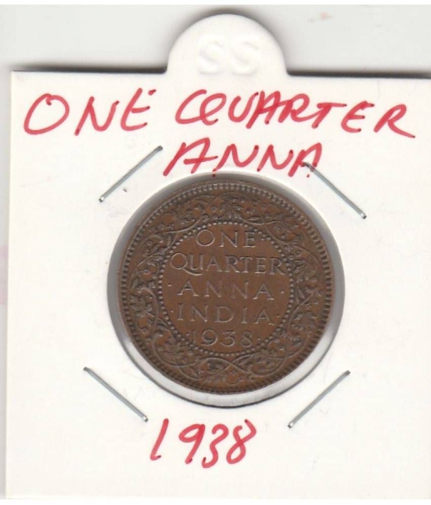     			NUMISMATTECLY  RARE AND COLLECTIBLE ONE QUARTER  ANNA .GEORGE-VITH KING EMPERROR,-YEAR-1938,METAL-COPPER.IN  EXTRA FINE CONDITION HIGHLY COLLECTIBLE ,WIGHT-4.85-GRAM. SIZE-25.30- MM,CHECK PICTURE CAREFFULLY BEFORE ORDER PLEASE DONT PLACE FAKE  ORDER.