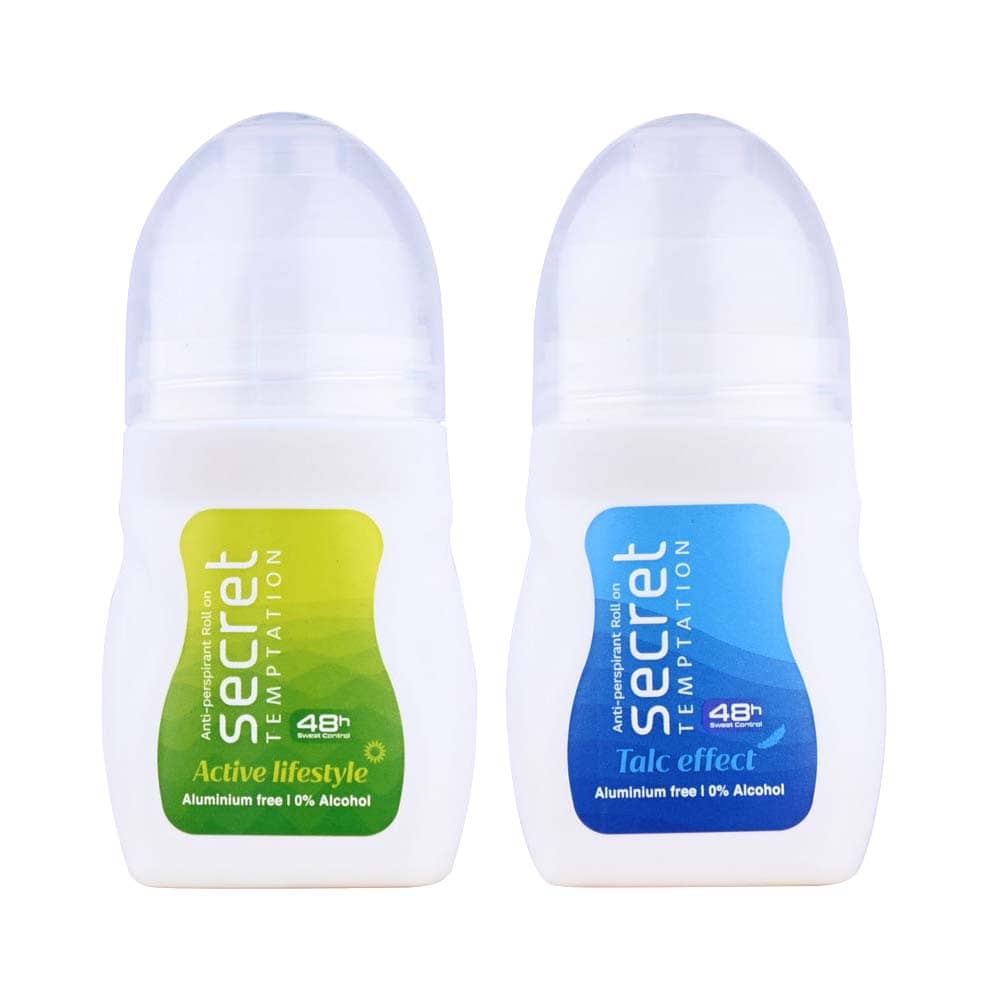 secret temptation Active Lifestyle and Talc Effect Deodorant Roll-on - For Women (100 ml, Pack of 2)