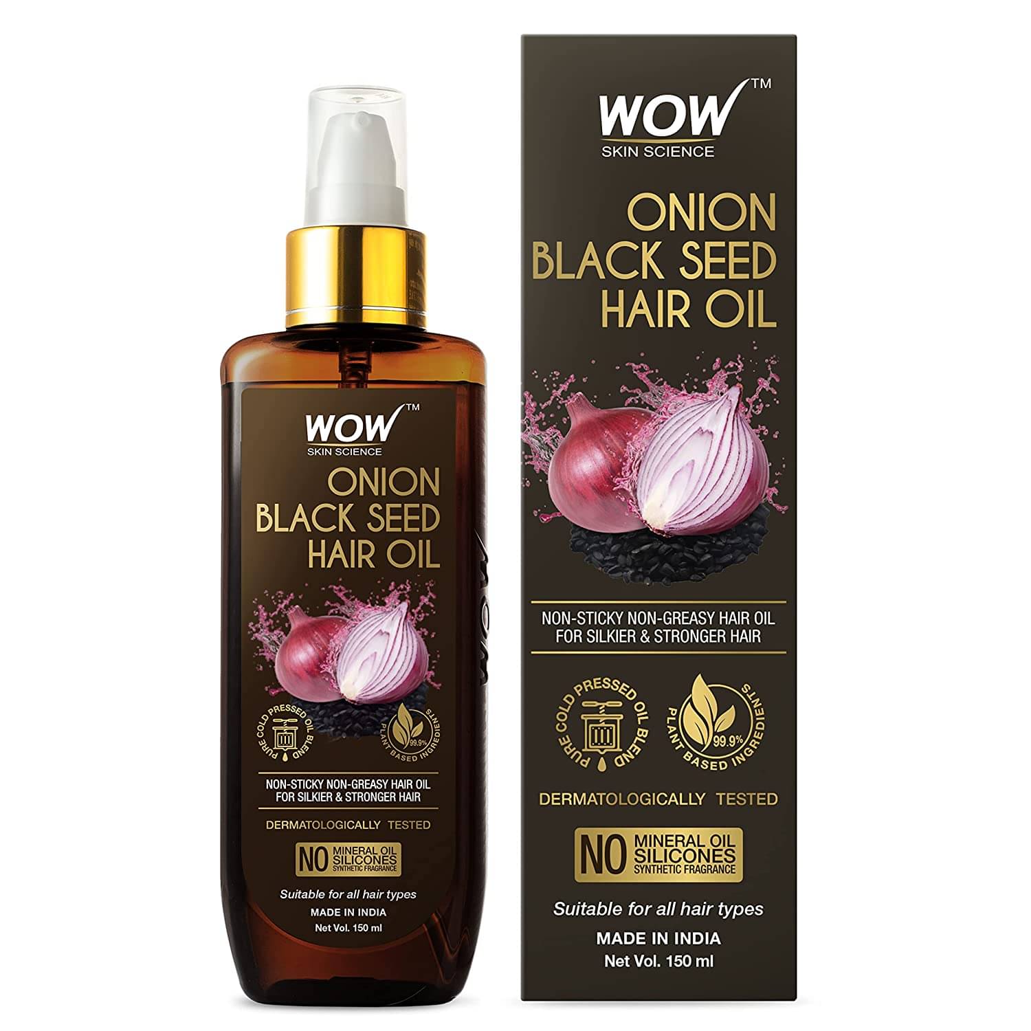 WOW Skin Science Onion Hair Oil With Black Seed Oil...