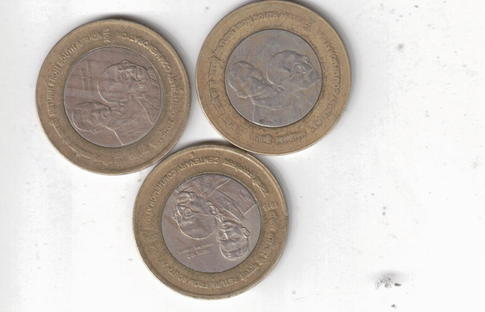     			3 PCS Mahatma Gandhi Return from South Africa 10 Rs AUNC SEE PHOTO