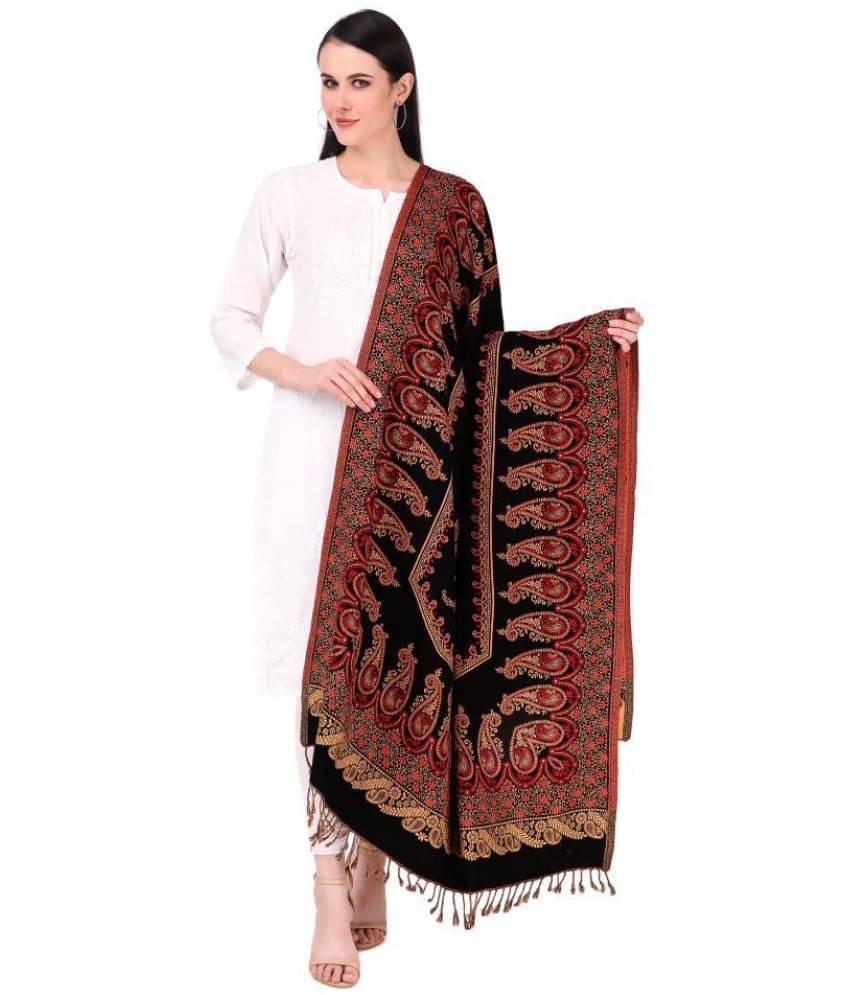     			Bravezi Black Paisley Shawl - Single