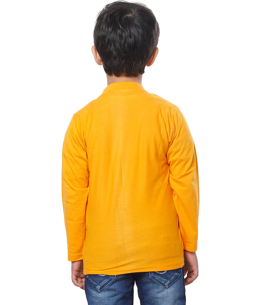 Fourfolds Pack of 1 Boys Cotton Blend T-Shirt ( Yellow )