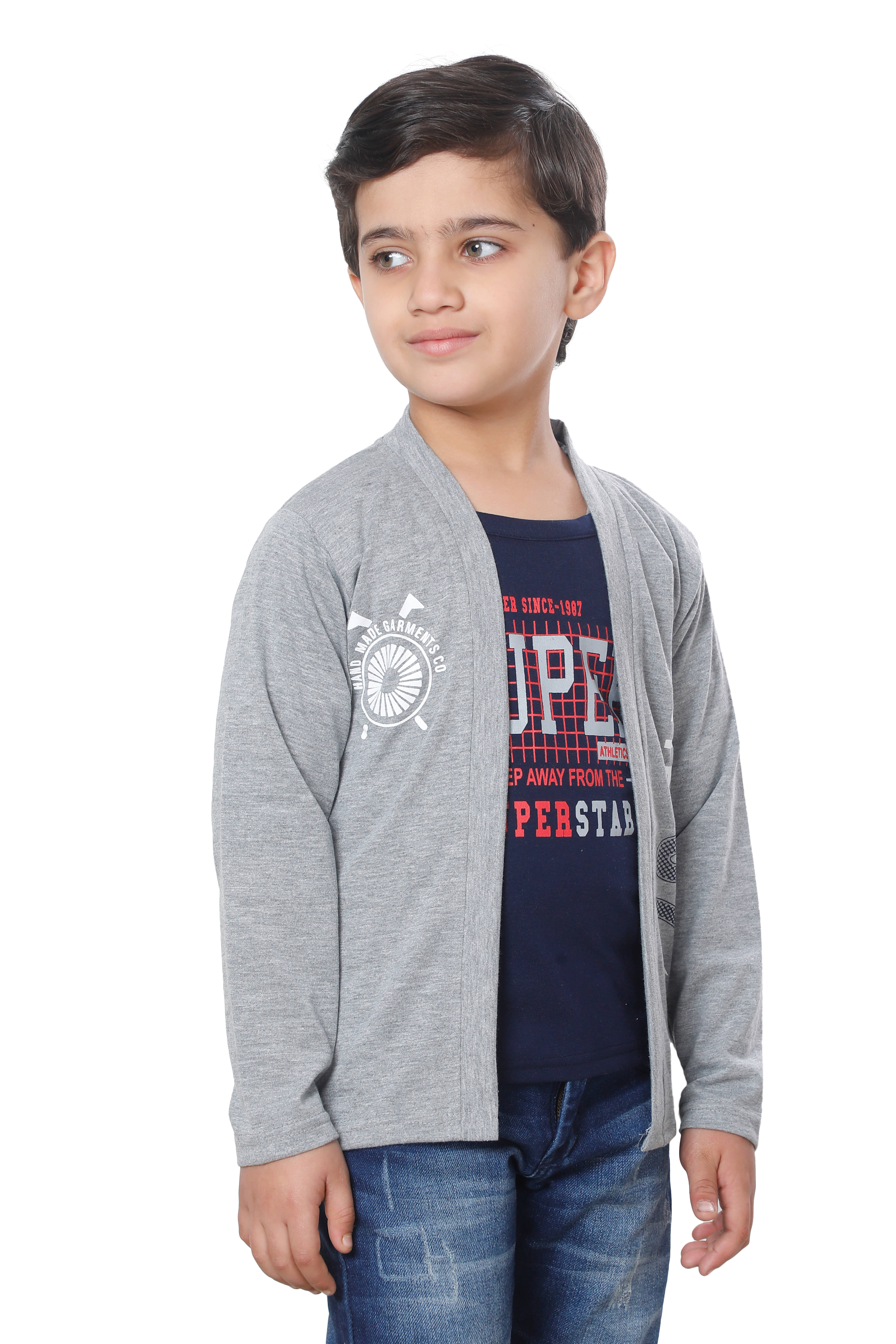     			Fourfolds Pack of 2 Boys Cotton Blend T-Shirt ( Grey )