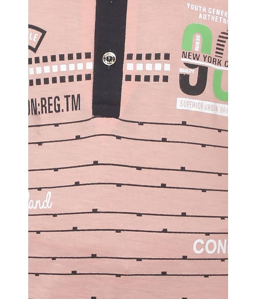 Fourfolds Pack of 1 Boys Cotton Blend T-Shirt ( Pink )