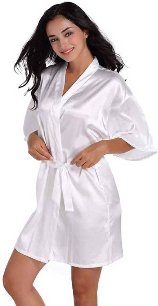 CELOSIA Satin Robes - White Single - Nightwear & Loungewear | Buy online on ZillyBuy