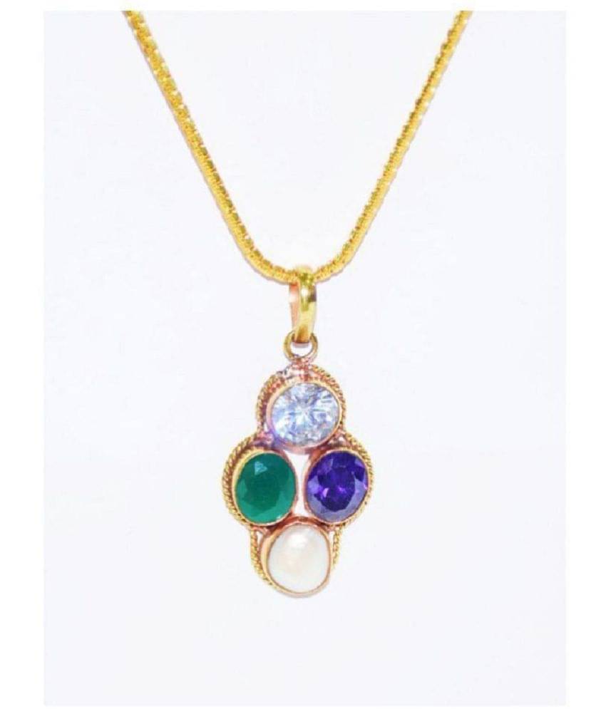     			Virgo Zodiac Kanya Rashi Shri LakshamiYog Rashi Ratan Locket with 100% Original Solitaire