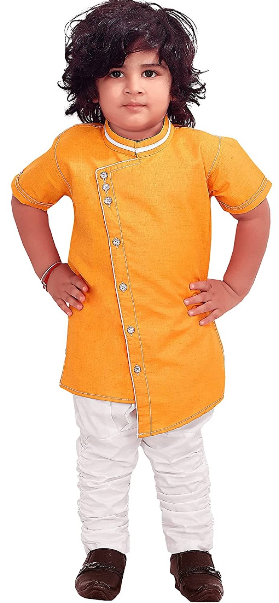    			little PANDA Boys Tussar Silk Ethnic Kurta and Pyjama Set