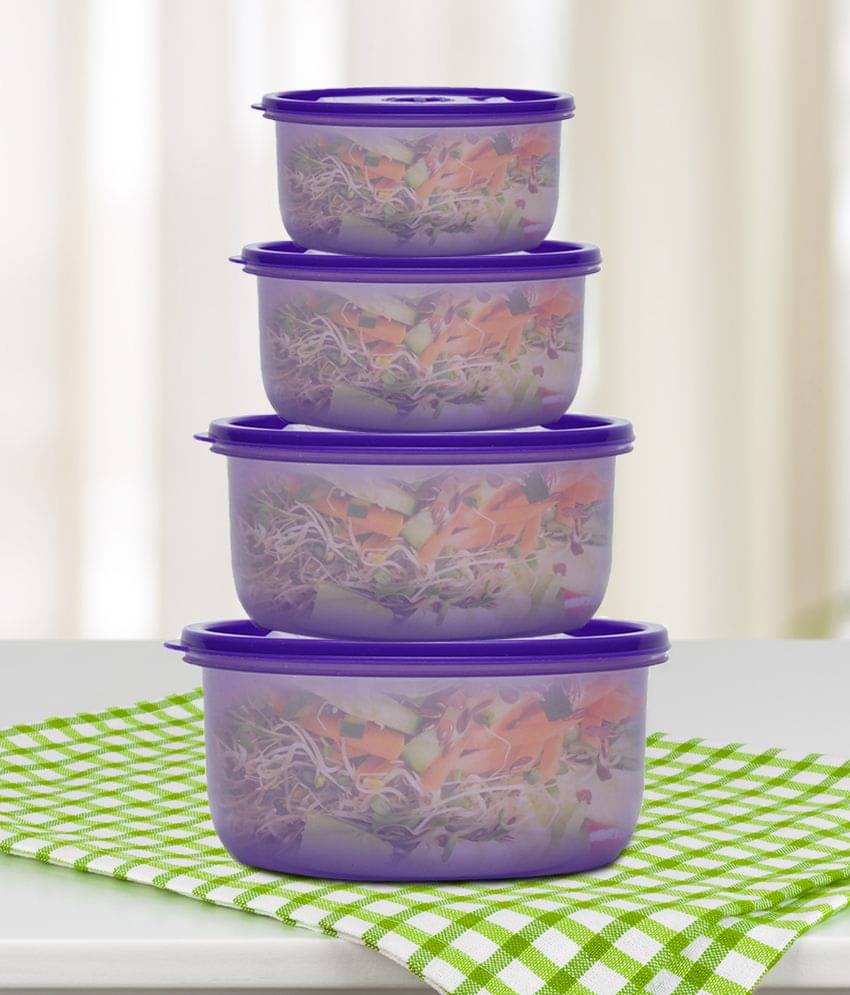 Microvent Multi-purpose Plastic Kitchen Container Set with vent, 1800ml, 1100ml, 680ml, 360ml, Purple (4U) Microvent Multi-purpose Plastic Kitchen Container Set with vent, 1800ml, 1100ml, 680ml, 360ml, Purple (4U)
