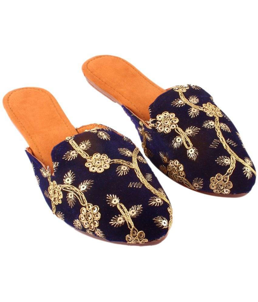     			Anjaneya Creations - Blue Women's Mules
