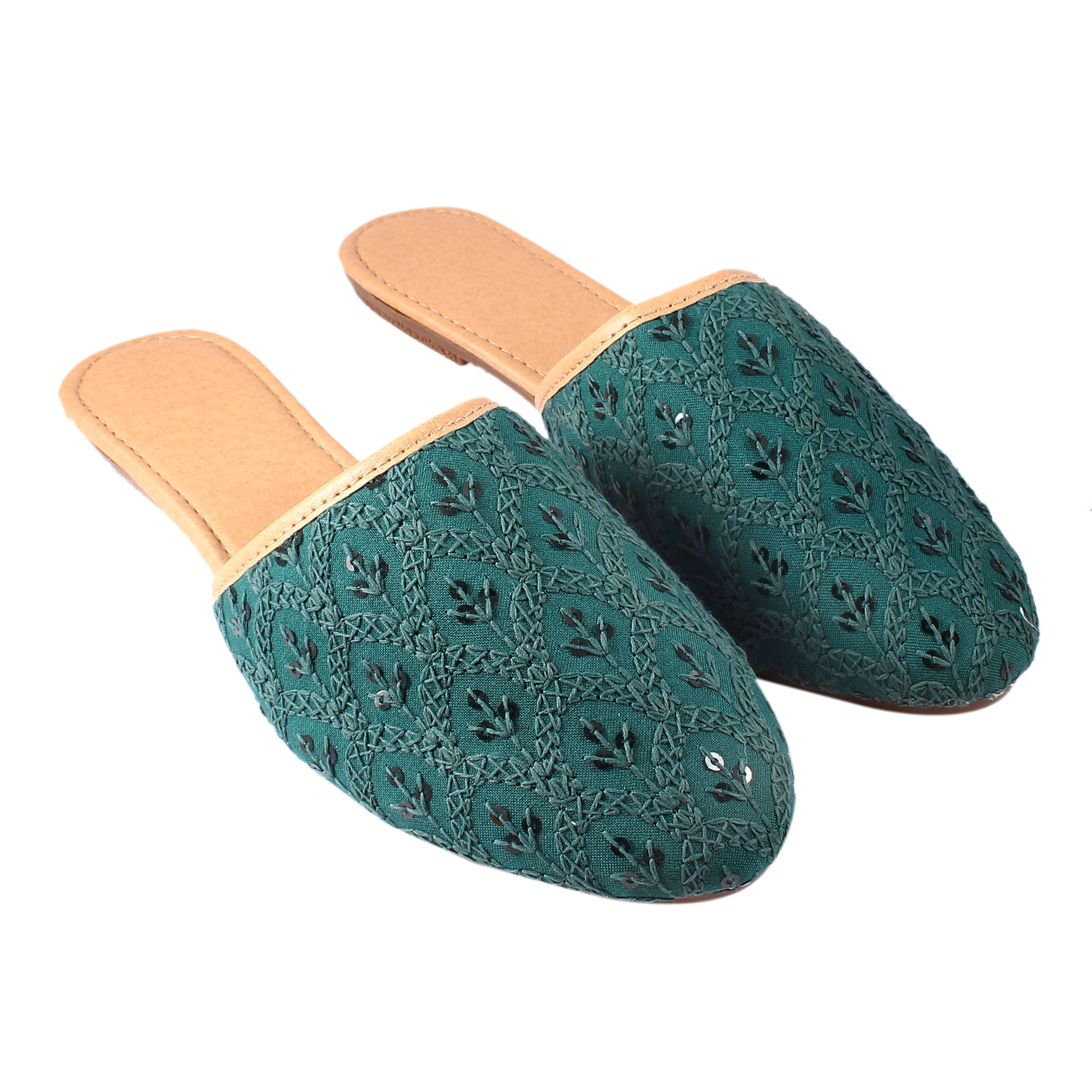     			Anjaneya Creations Green Ethnic Footwear