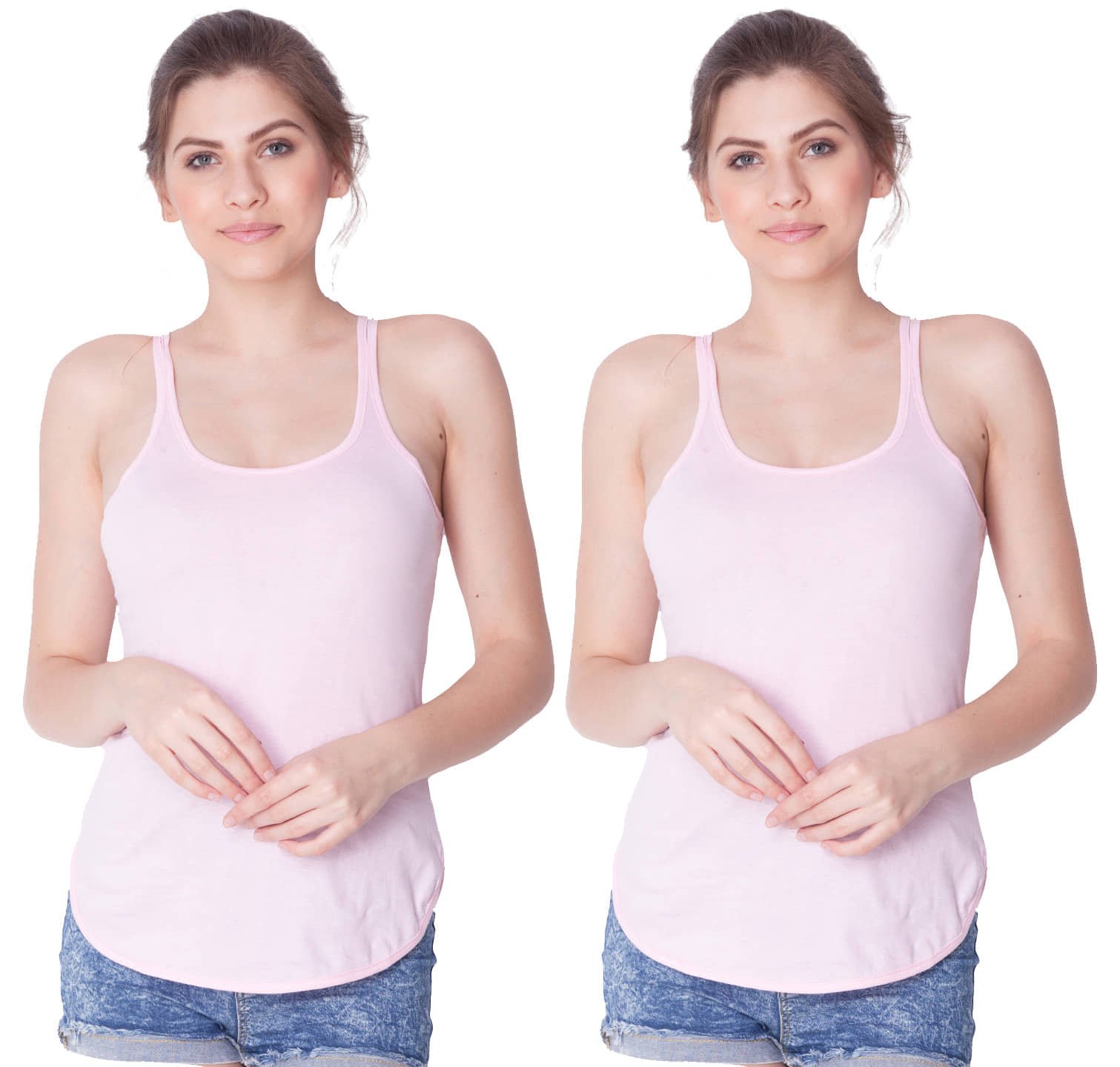 Dollar Missy Cotton Camisoles - Pink Pack of 2