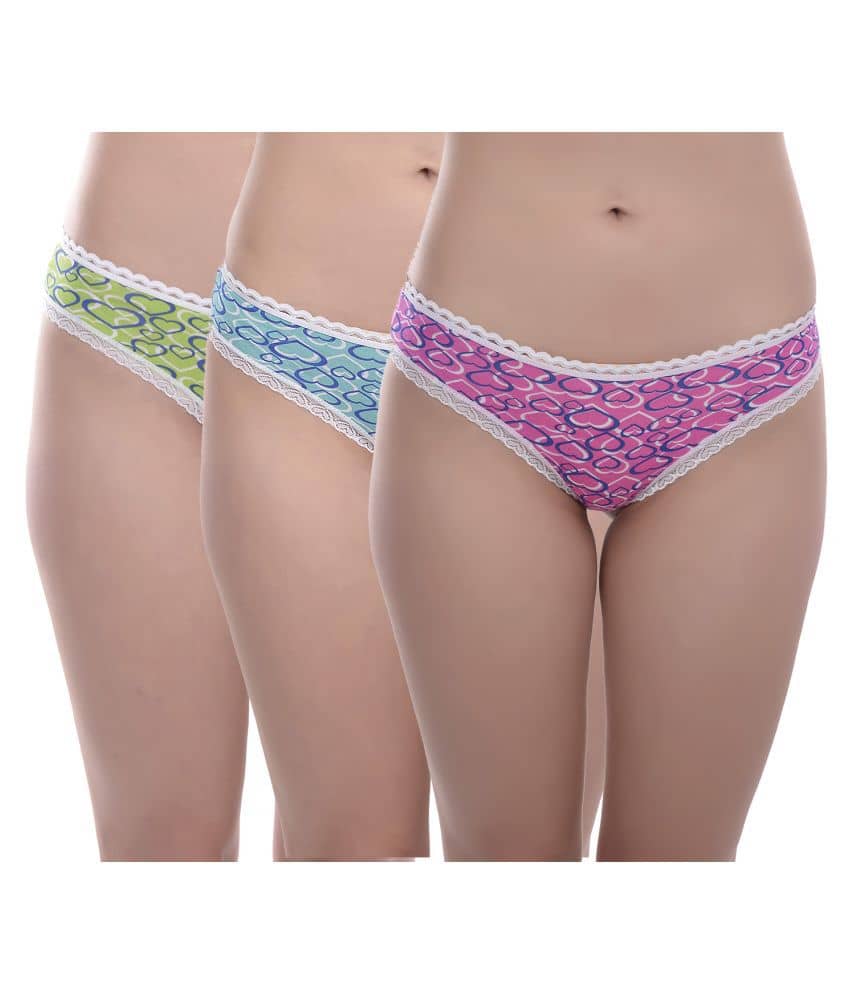 Elina Pack of 3 Cotton Women's Briefs ( Multi Color )