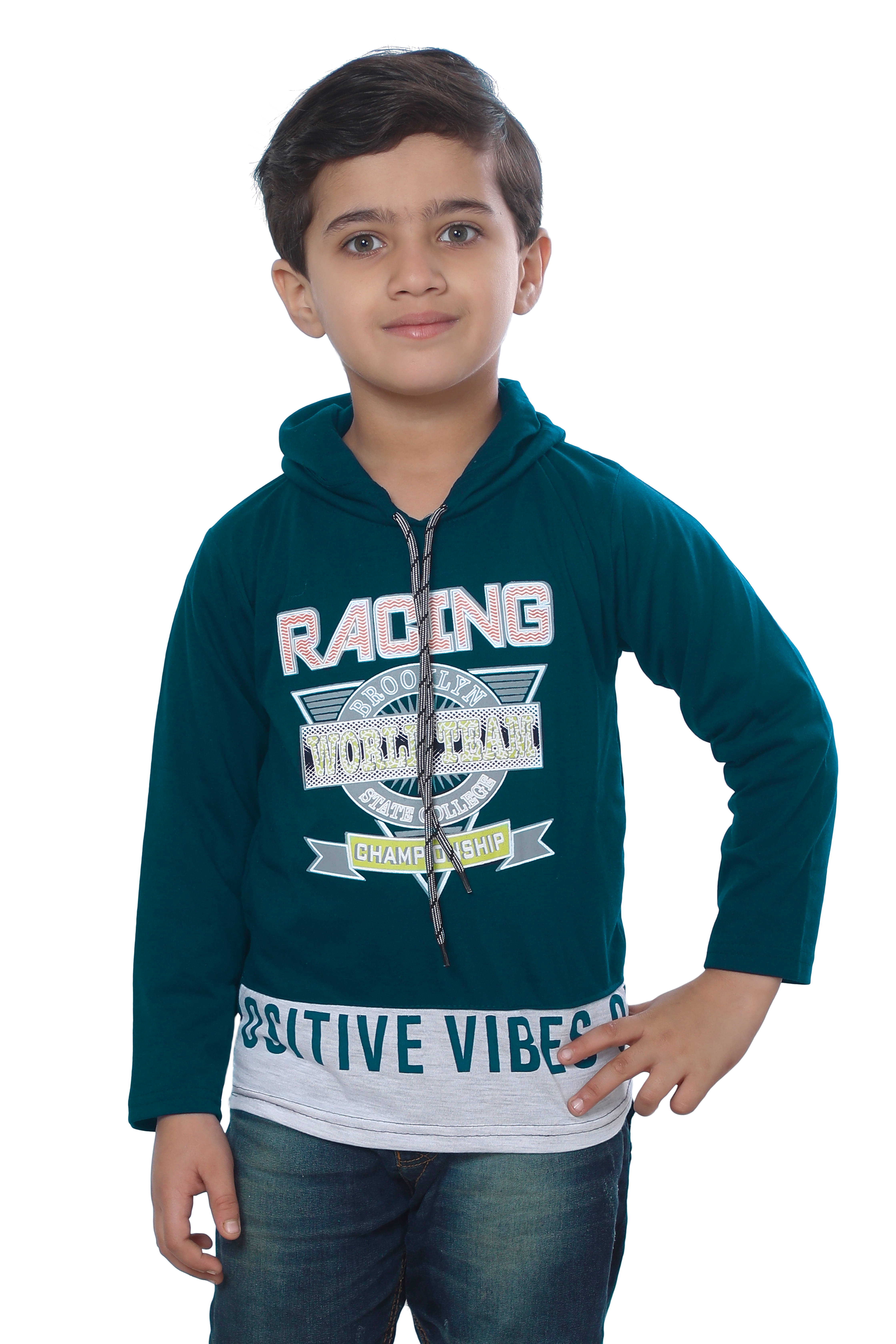     			Fourfolds Pack of 2 Boys Cotton Blend T-Shirt ( Dark Green )