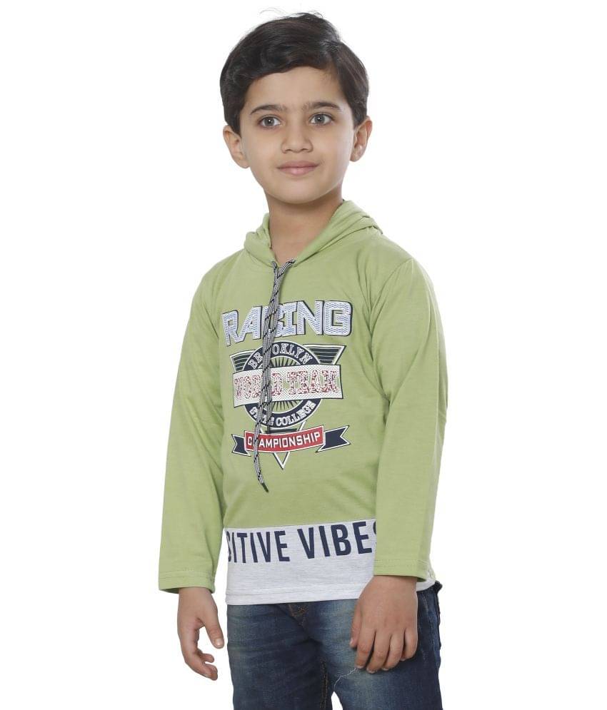     			Fourfolds Pack of 1 Boys Cotton Blend T-Shirt ( Green )