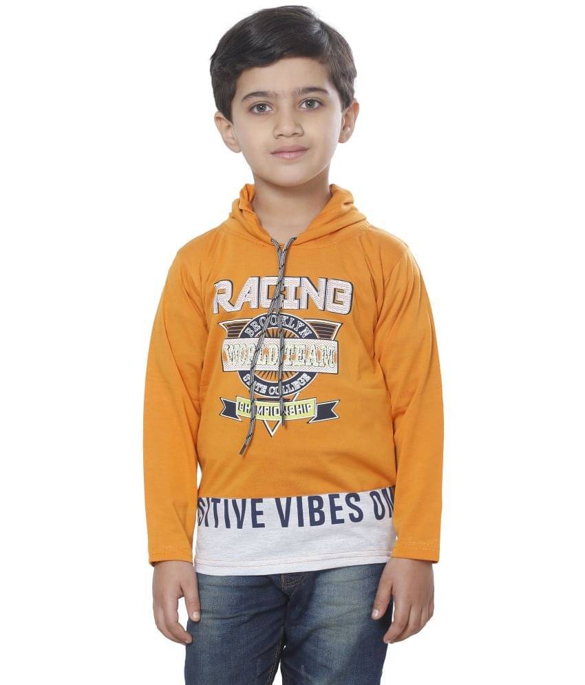     			Fourfolds Pack of 1 Boys Cotton Blend T-Shirt ( Yellow )