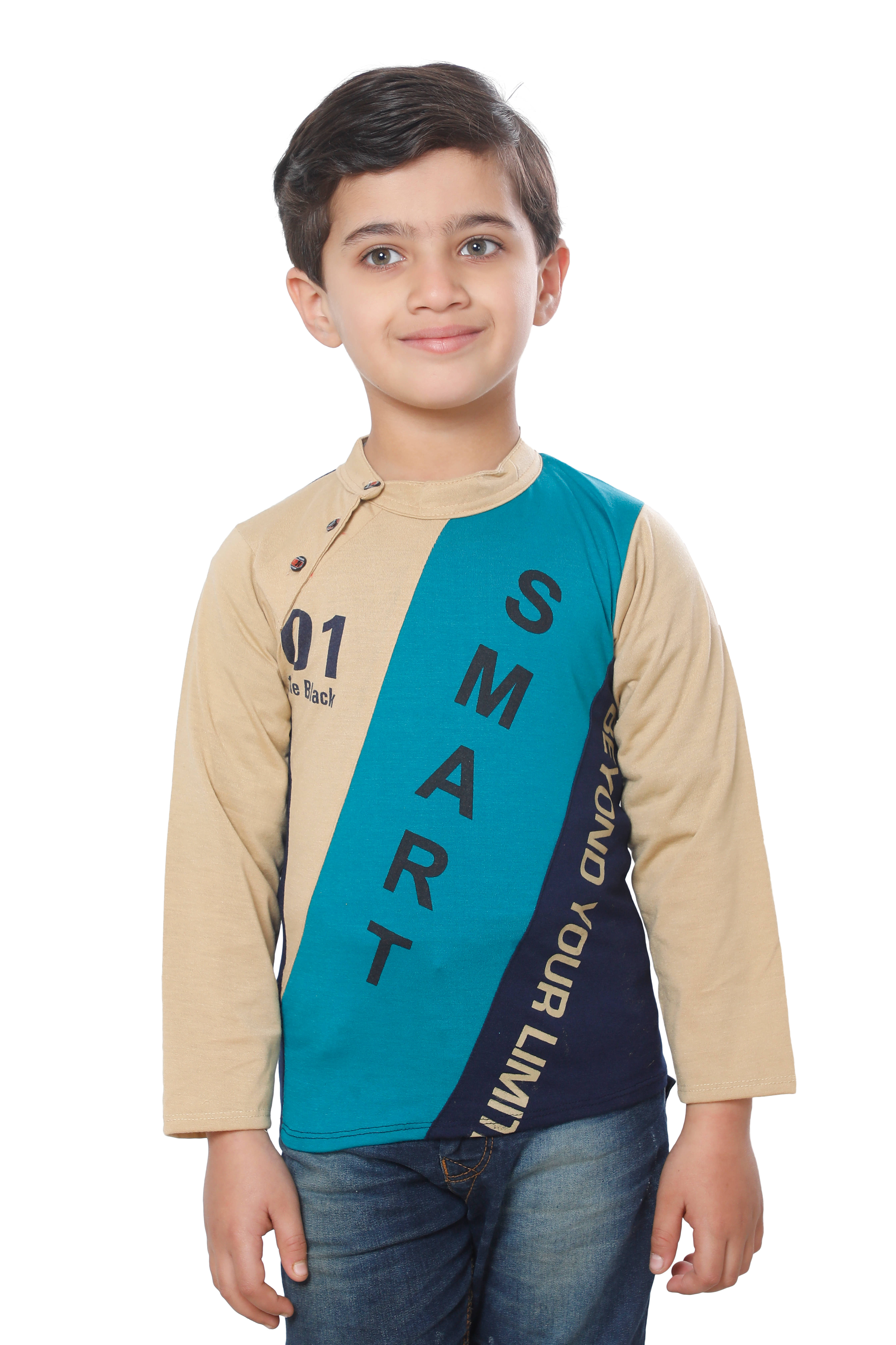     			Fourfolds Pack of 4 Boys Cotton Blend T-Shirt ( Beige )