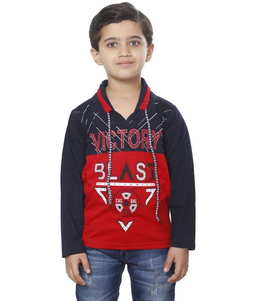     			Fourfolds Pack of 1 Boys Cotton Blend T-Shirt ( Blue )