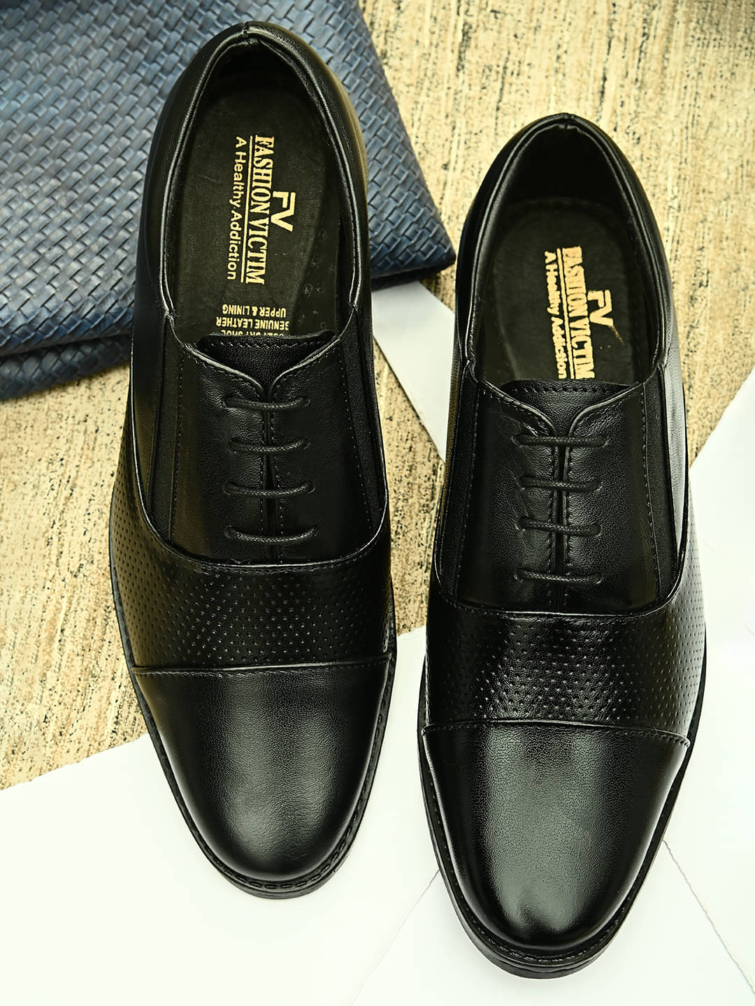     			Fashion Victim Oxfords Genuine Leather Black Formal Shoes
