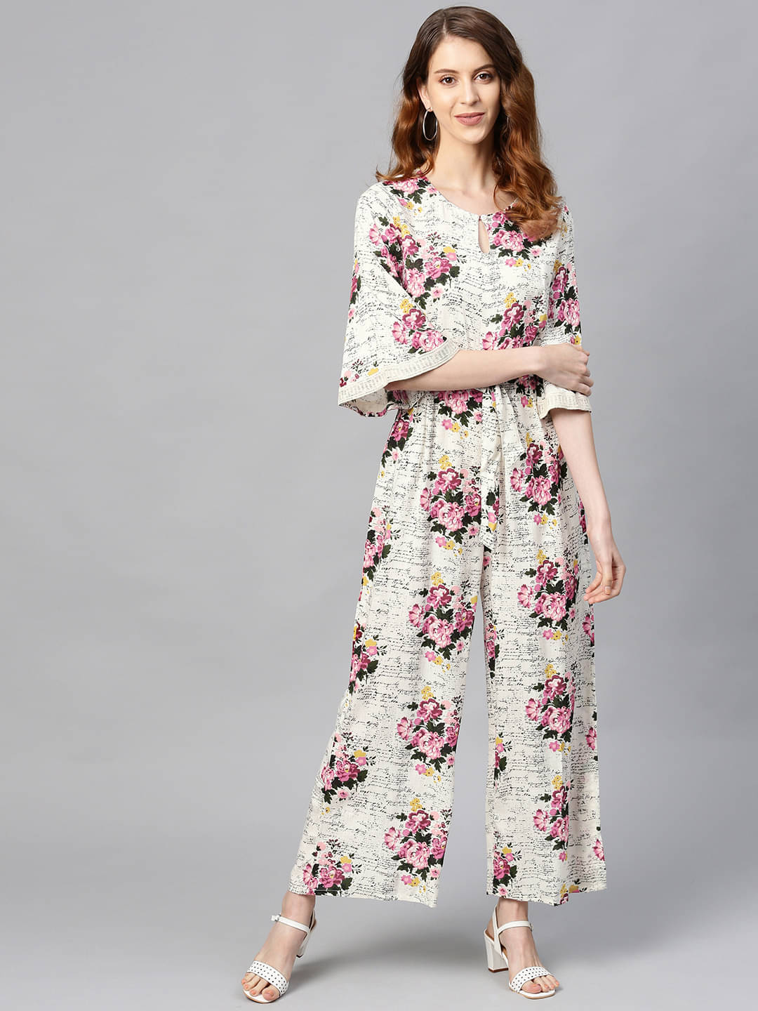 Juniper Women Printed Rayon Jumpsuit ( Off White )     			Juniper Women Printed Rayon Jumpsuit ( Off White )