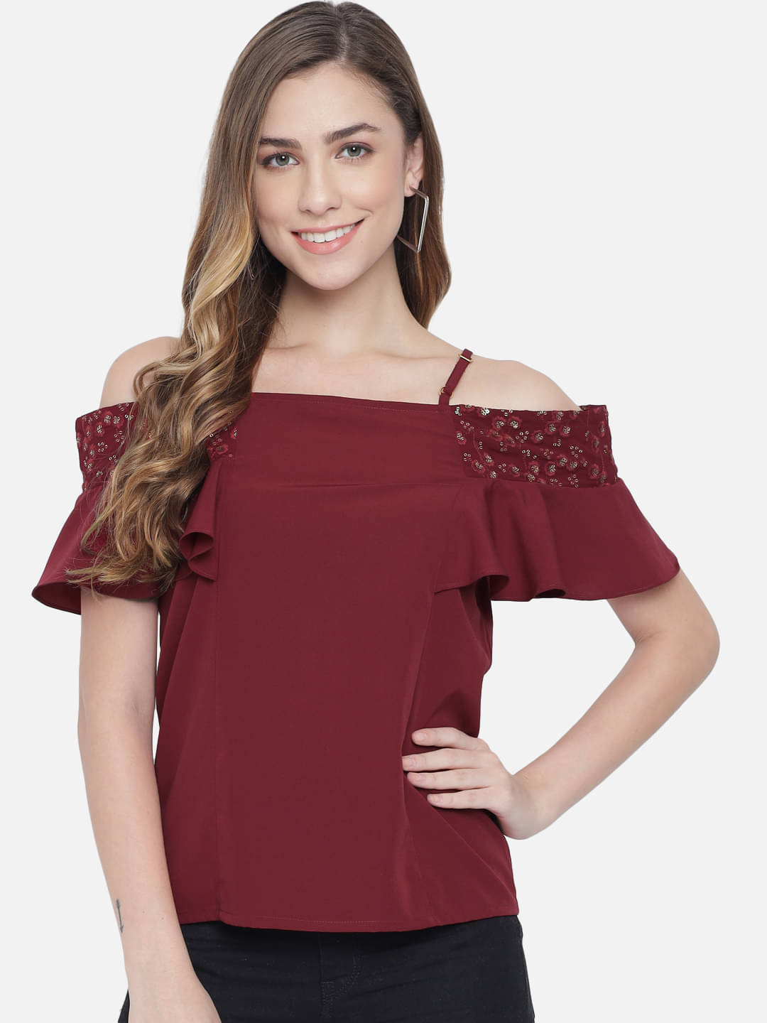 ALL WAYS YOU Women's Polyester Regular Top ( Red ) ALL WAYS YOU Women's Polyester Regular Top ( Red )