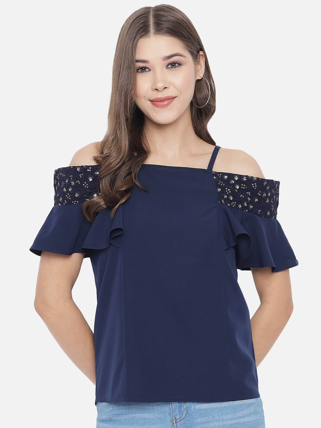     			ALL WAYS YOU Women's Polyester Regular Top ( Navy Blue )