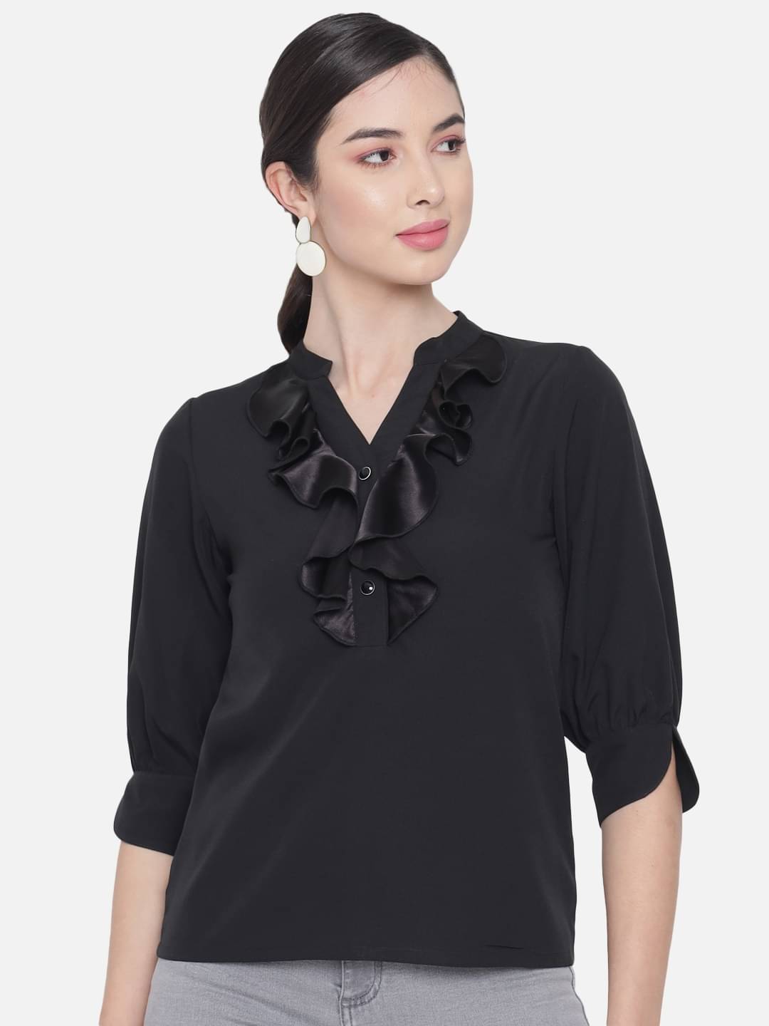     			ALL WAYS YOU Women's Polyester Regular Top ( Black )