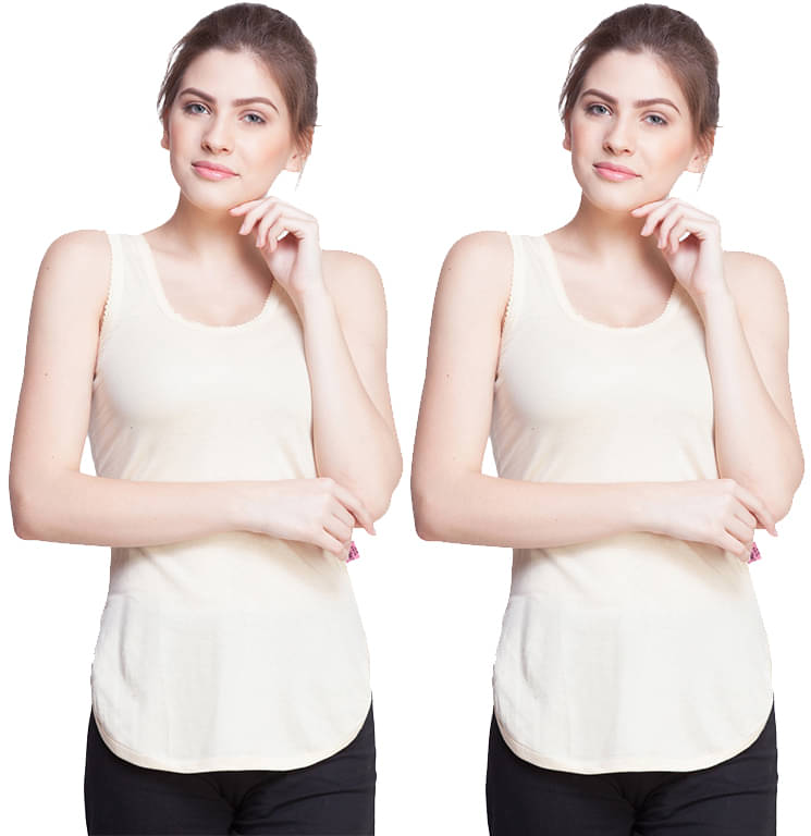     			Dollar Missy Cotton Camisoles - Beige Pack of 2