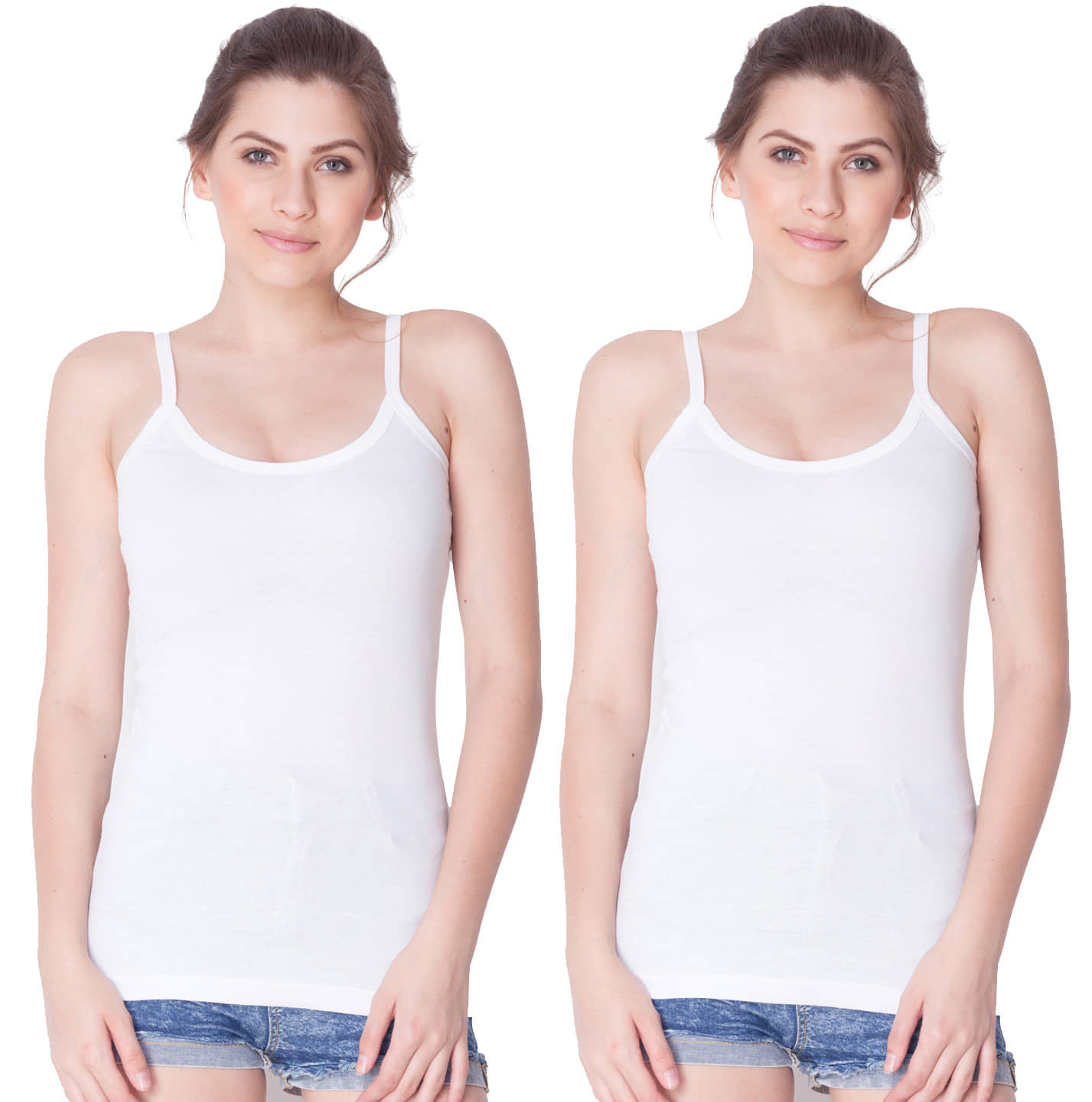 Dollar Missy Cotton Camisoles - White Pack of 2
