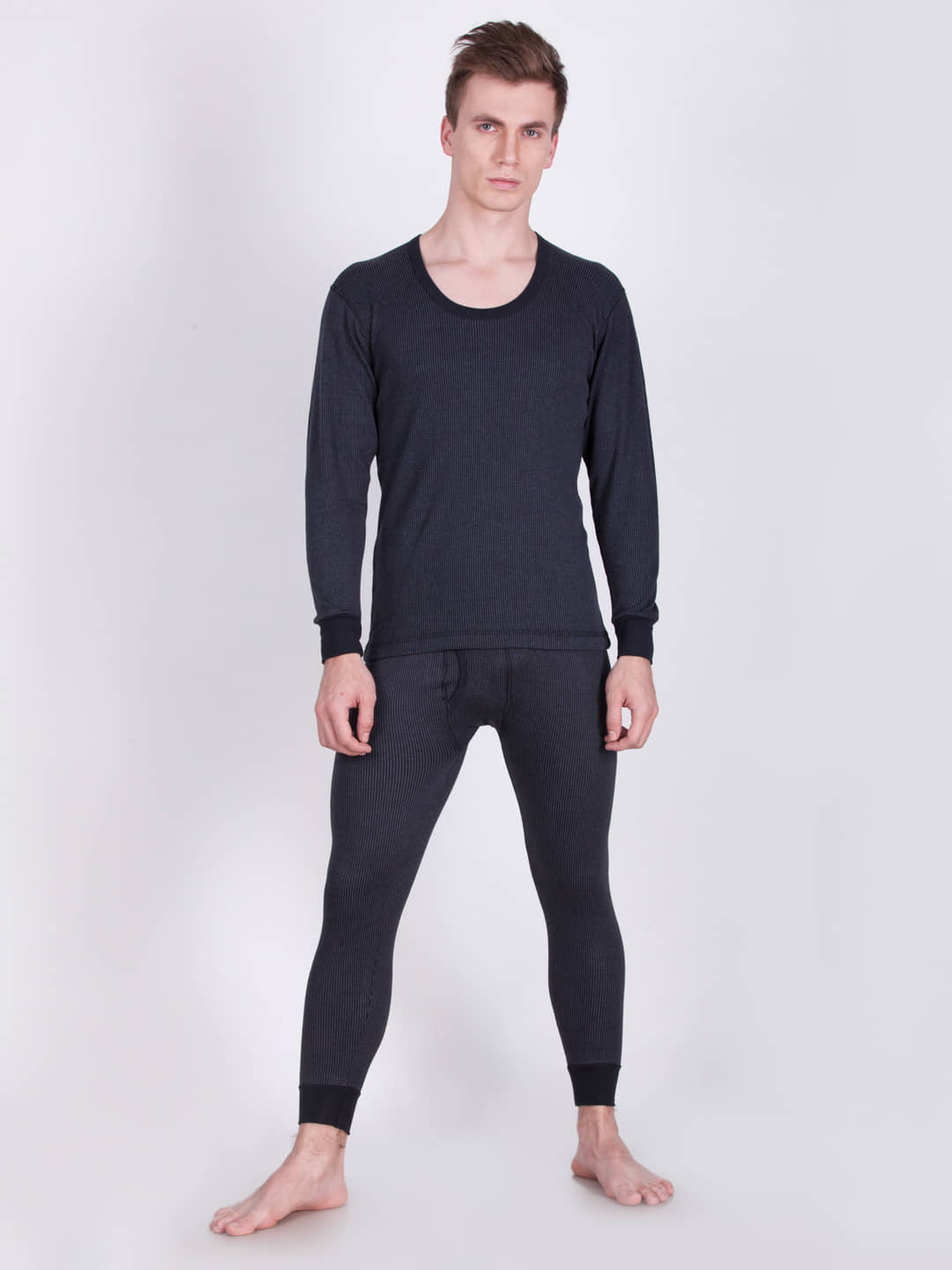 Dollar Ultra Pack of 1 Cotton Blend Thermal Sets For Men's ( Black )