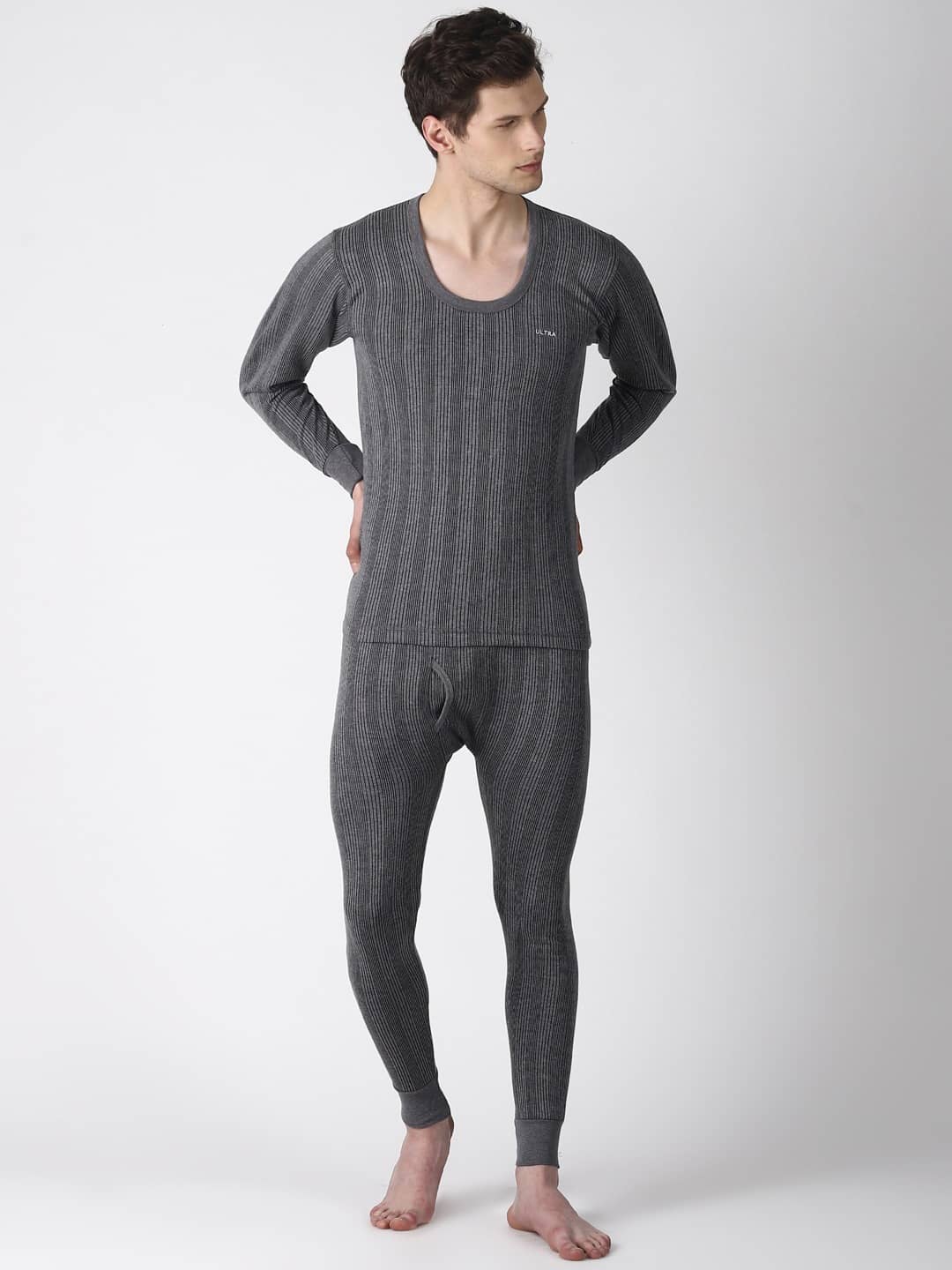 Dollar Ultra Pack of 1 Cotton Blend Thermal Tops For Men's ( Grey )