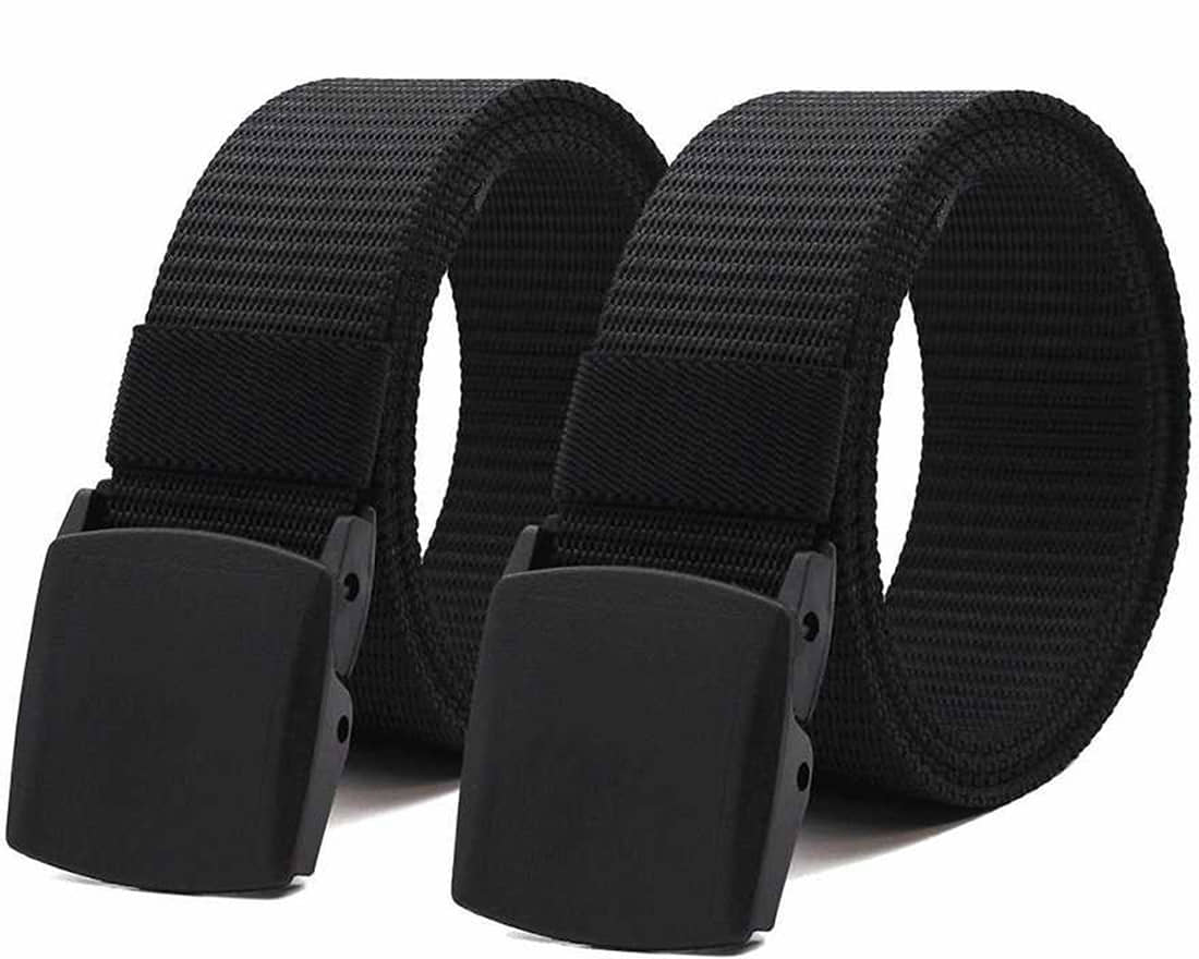 Loopa Black Nylon Casual Belt Pack of 2