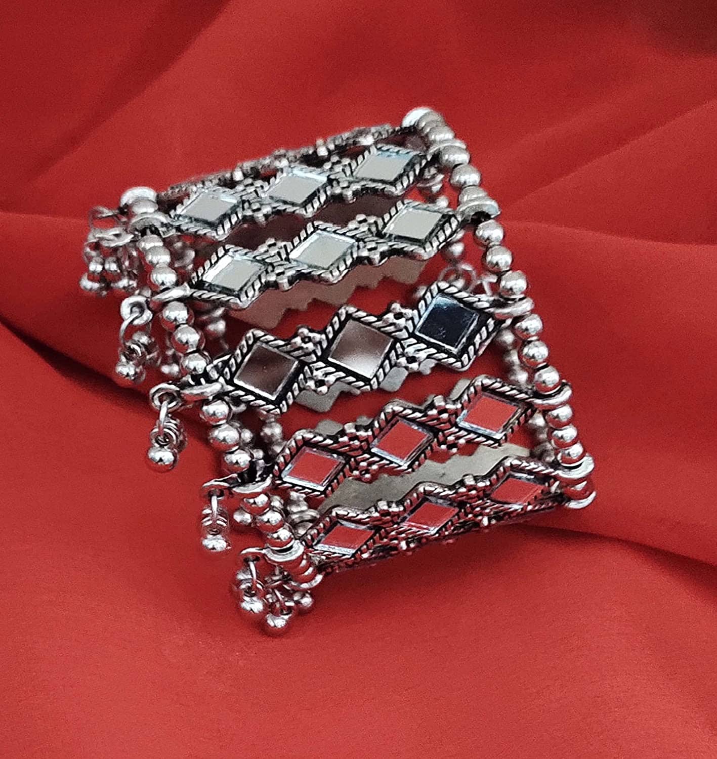 Pujvi Fashions Oxidised Antique Mirror Bracelet For Womens and Girls - Bangles & Bracelets | Buy online on ZillyBuy