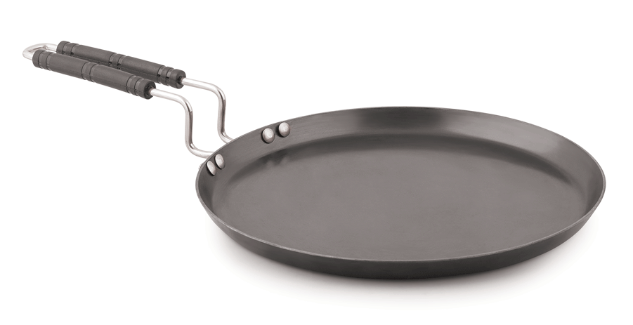 Ms Pure Iron/Loha Black Multi-Purpose Induction Tawa With SS Wire Handle No-12 (Dia-12 Inches,) - Cookware | Buy online on ZillyBuy