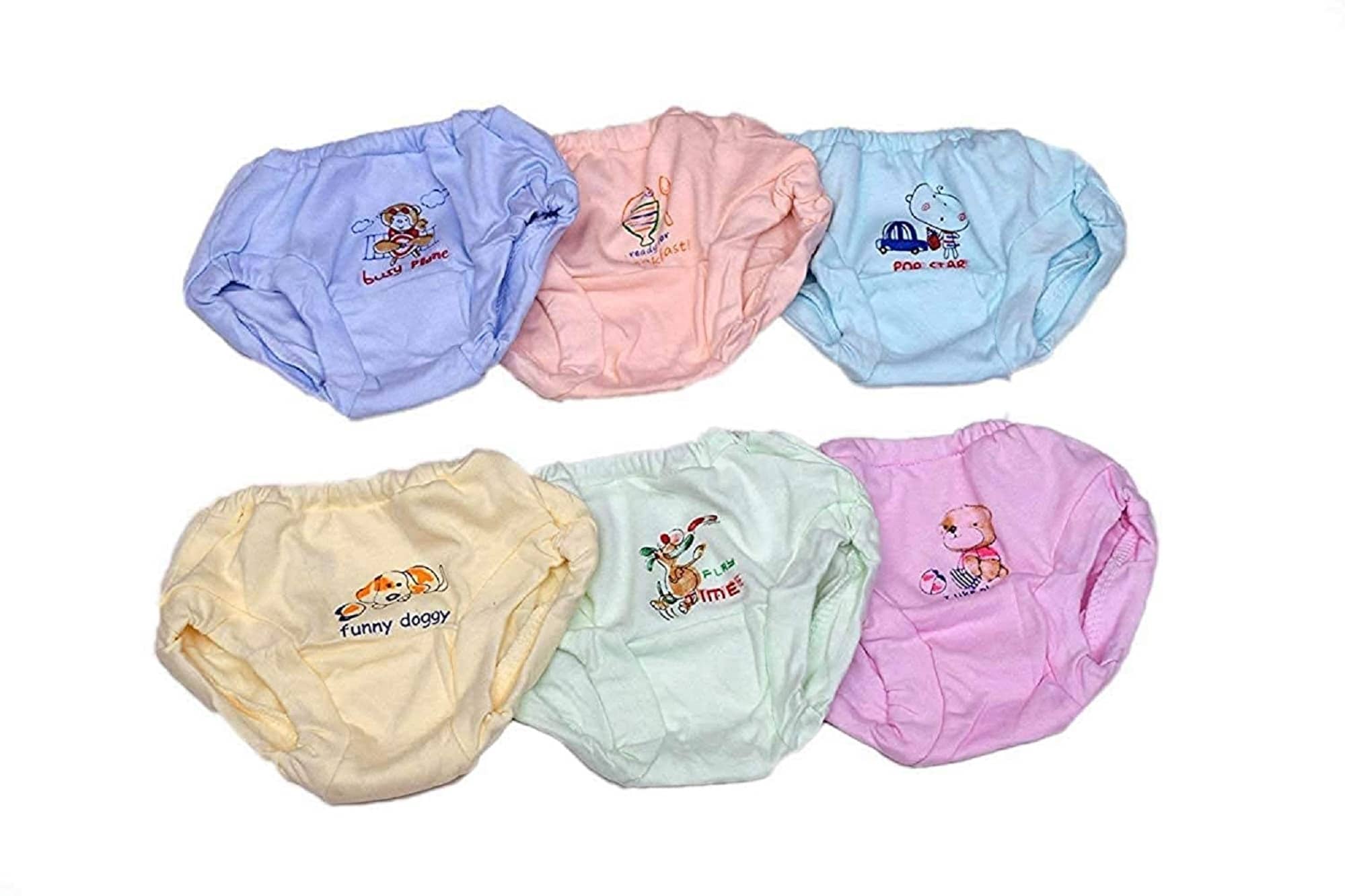 LITTLE PANDA Pack of 6 Cotton Panties For Girls ( Multicolor )