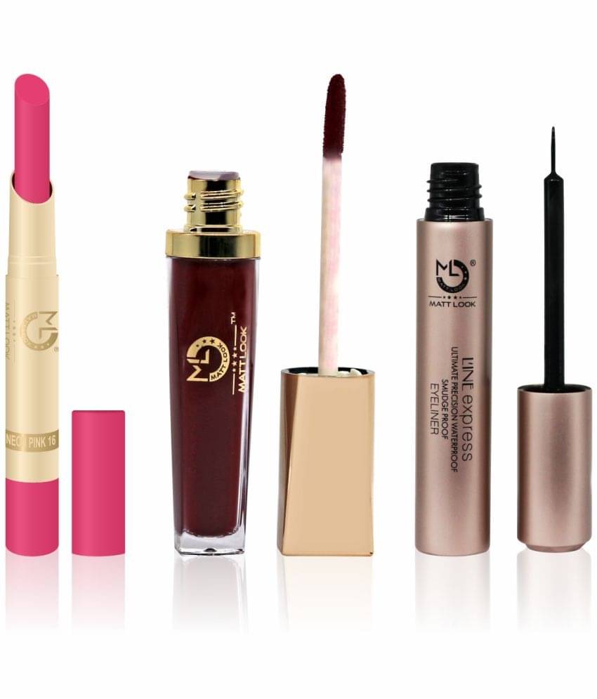     			Mattlook Lipstick|Eyeline|Sindoor for all Occasions, Party, Festival, Karva Chauth, Makeup Combo-11, Pack of 3
