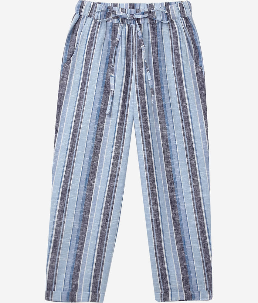 Cub McPaws Girls Linen Pants|Fashion Wear|4-5Years (GS22PNT003Blu_04-05Y) - Trousers | Buy online on ZillyBuy