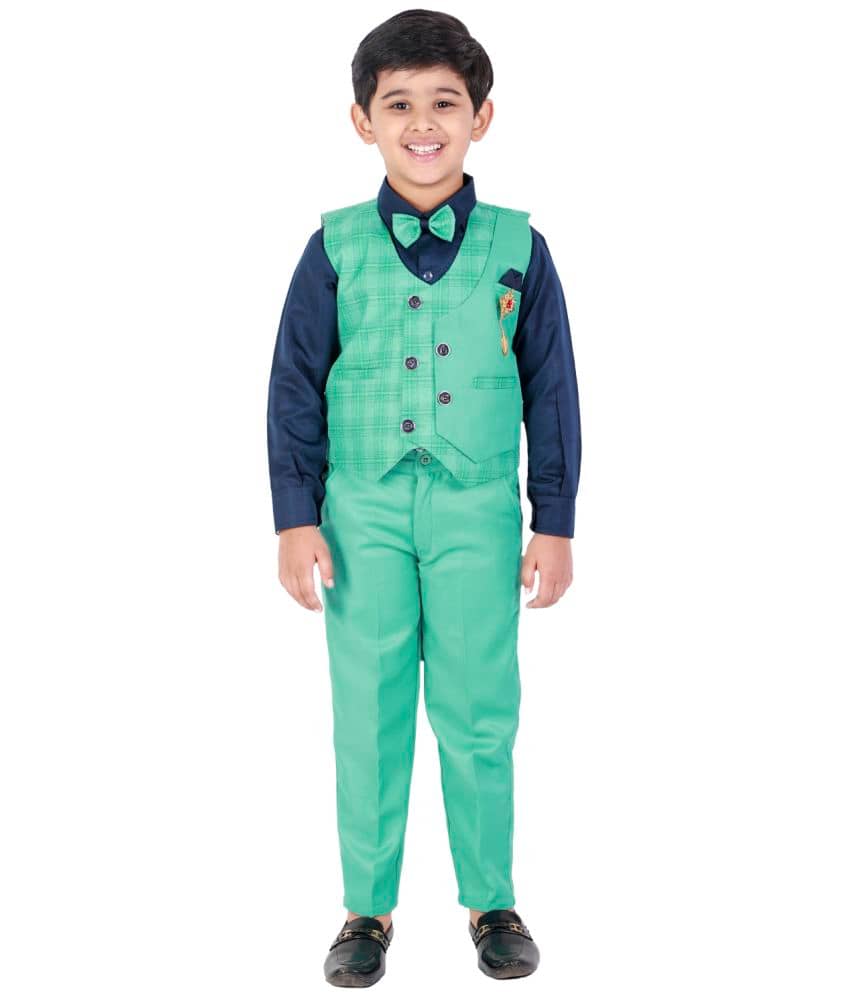 Fourfolds Pack of 1 Boys Cotton Blend Set ( Green )