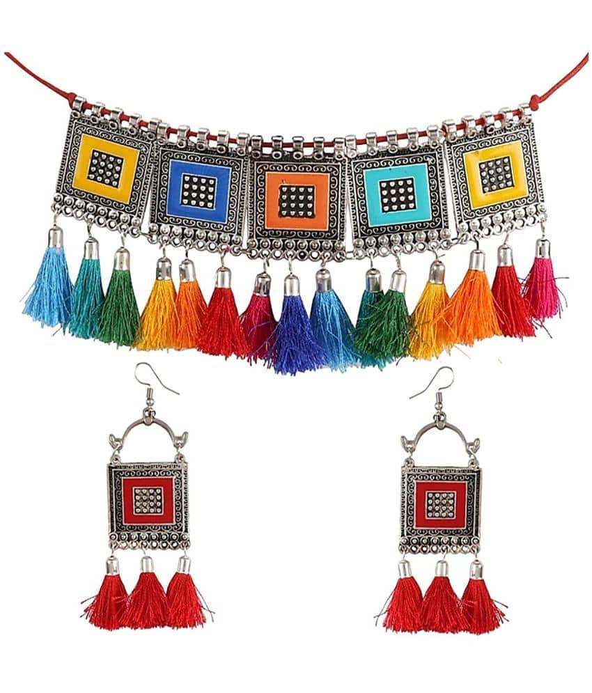 PUJVI Alloy Multi Color Contemporary/Fashion Necklaces Set Choker