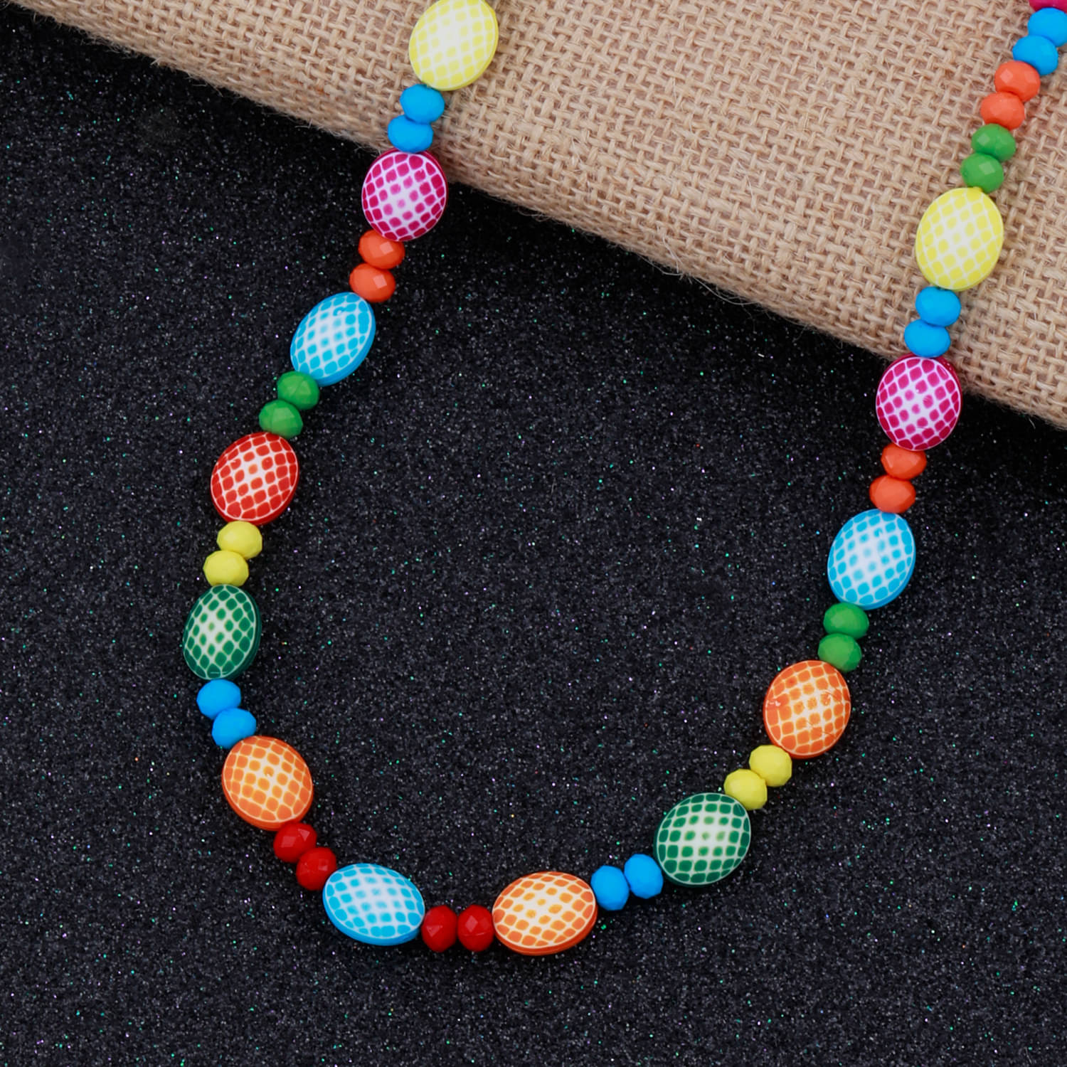     			Paola Alloy Multi Color Traditional Necklaces Set Long Haram