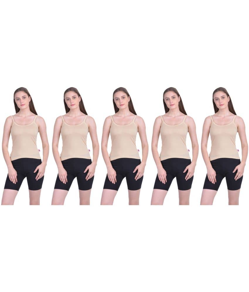 Dollar Missy Cotton Camisoles - Beige Pack of 5