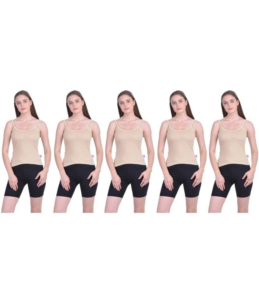     			Dollar Missy Cotton Camisoles - Beige Pack of 5